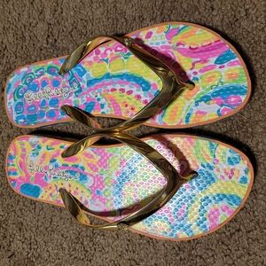 Lilly Pulitzer flip flops, size 6